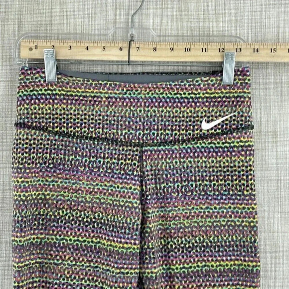 Nike Dri-Fit crop legging yoga Pants Womens M colorfull 2054 - Picture 2 of 9